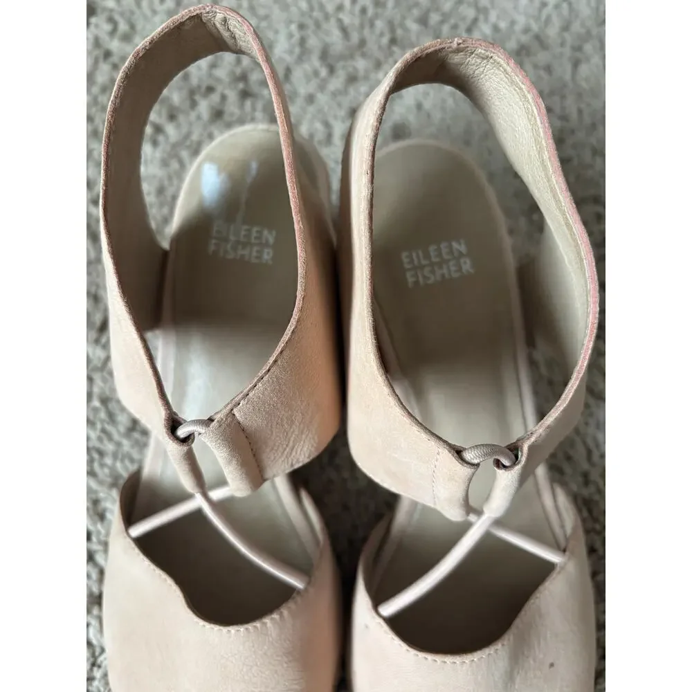 Eileen Fisher Doe tumbled nubuck sandal sz 8